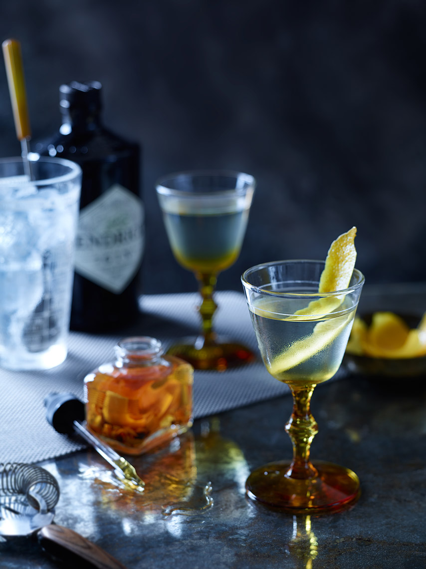 San Francisco Beverage Photographer | James Ellerker | Hendricks Gin Martini Cocktail and Bitters